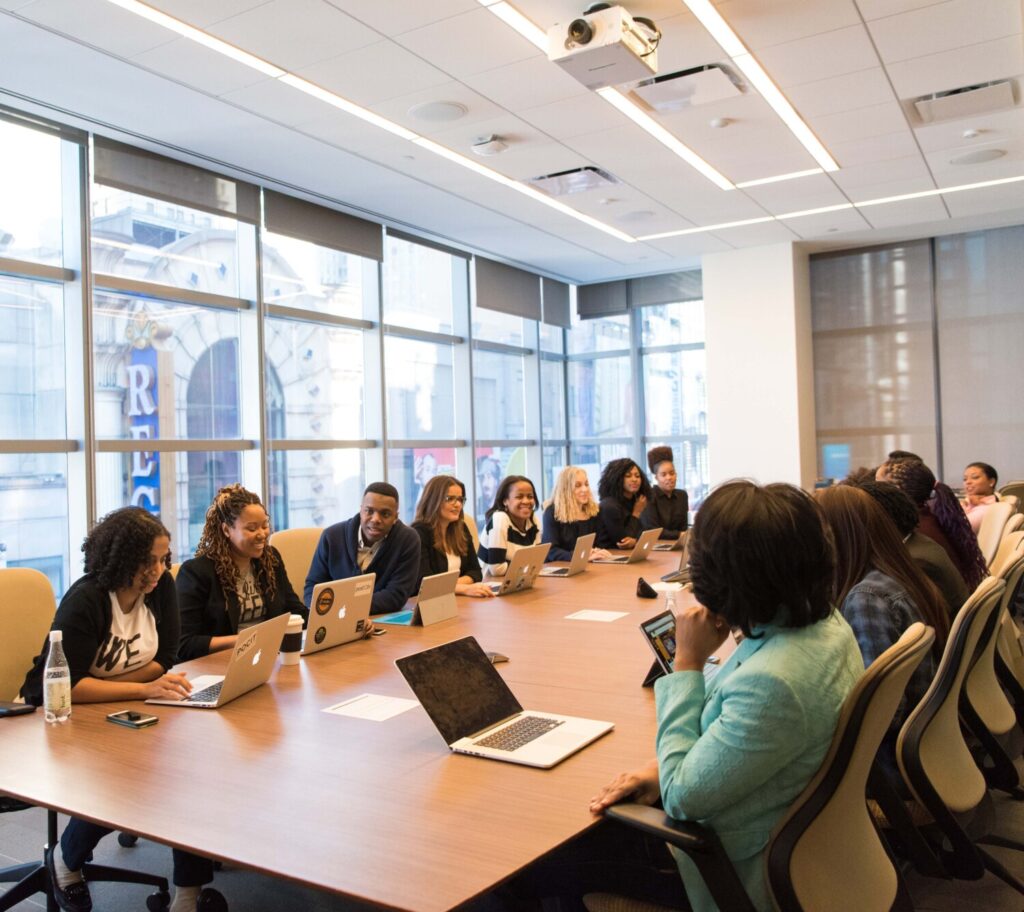 Women at work in a conference room