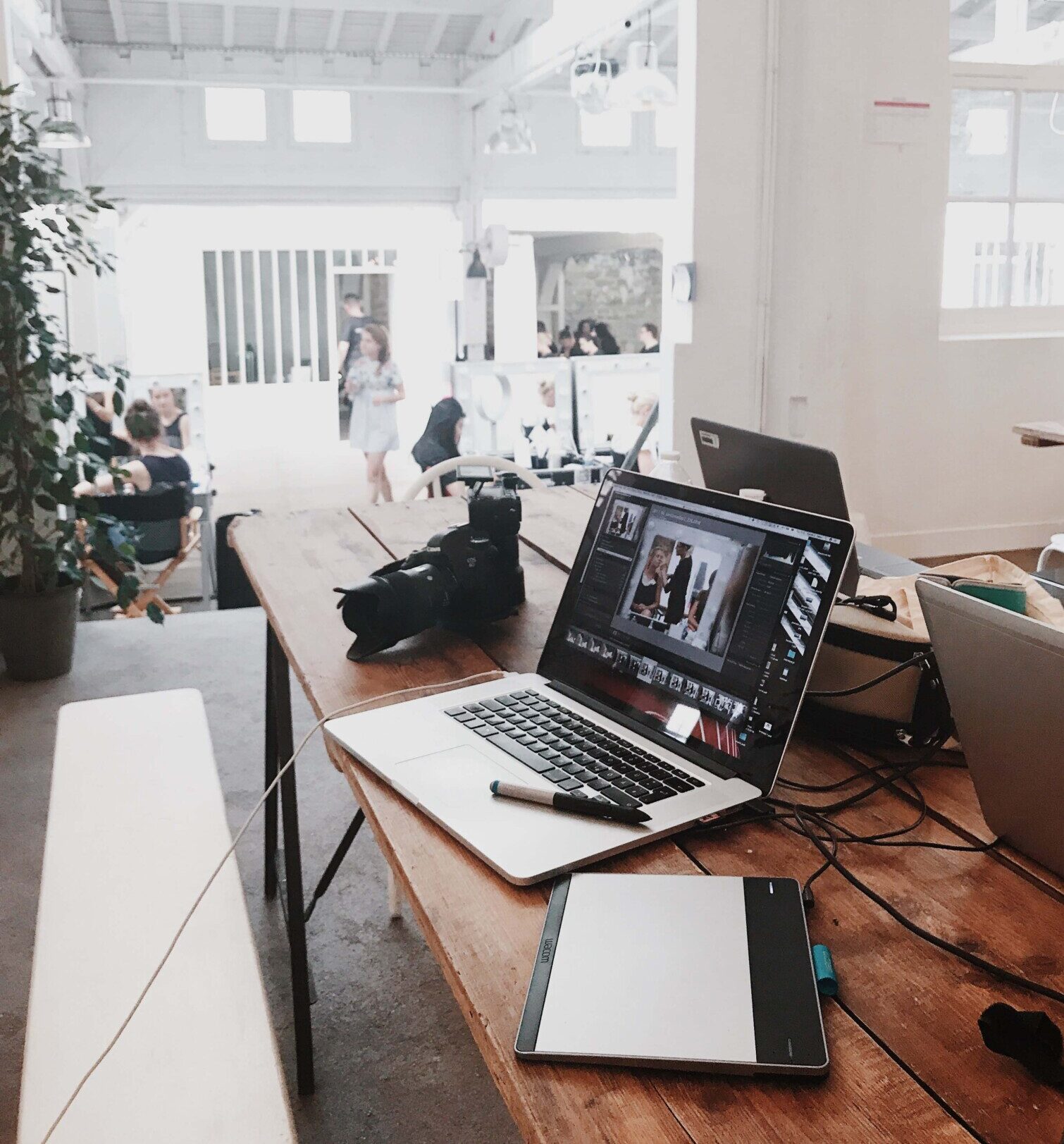 Computers on a desk